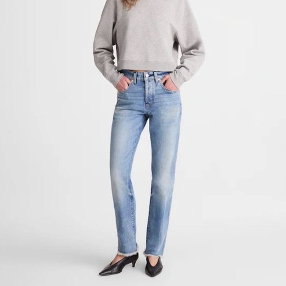 Madewell X Benjamin Talley Smith Putney Mid Rise Straight Jean Whitney Wash 26